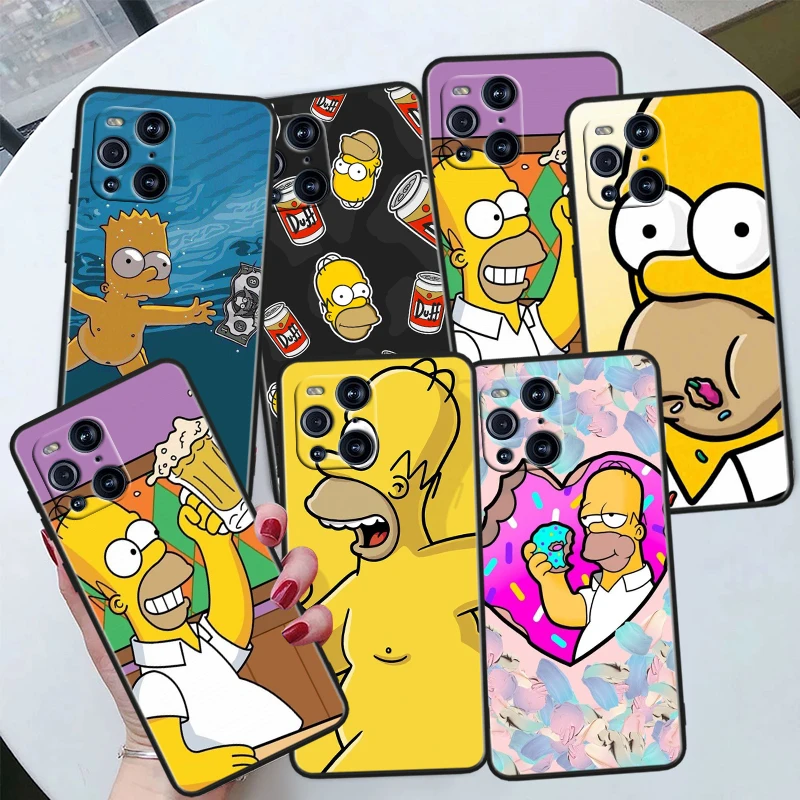 Cute Disney Simpson Per Oppo Find X6 X5 X3 X2 F21S F21 Pro Lite Neo Black Silicone Fundas Soft Cover Capa Phone Case