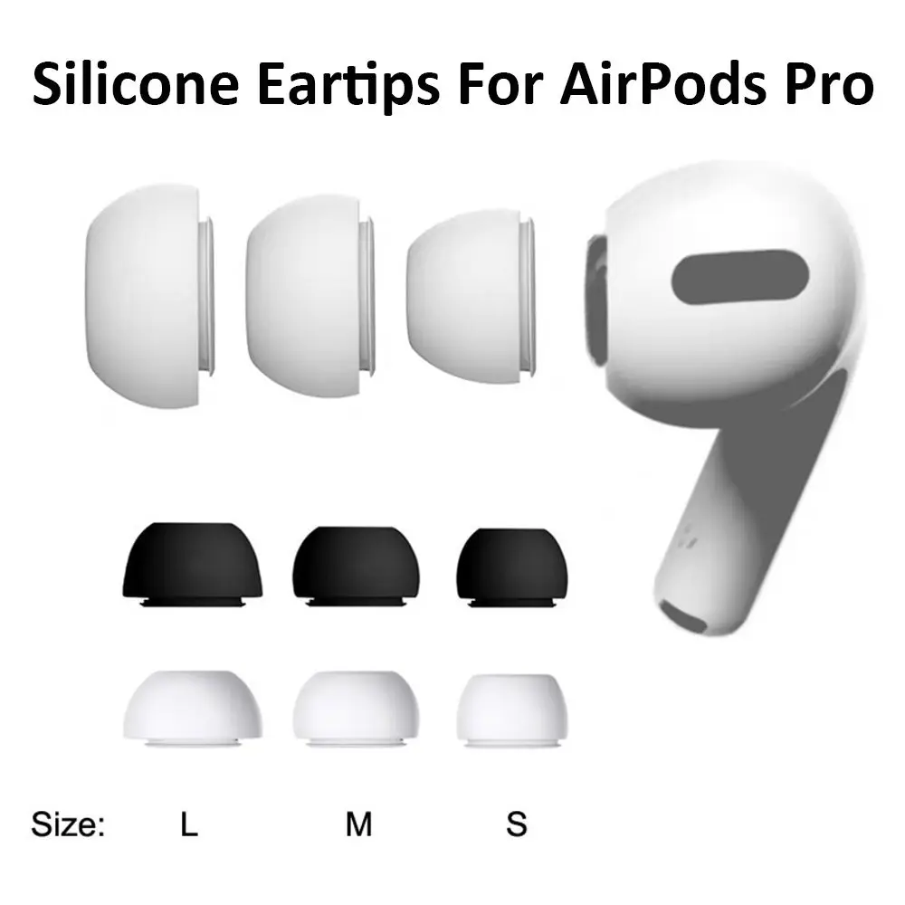 

1 Pair Soft Silicone Earphone Tips for Apple Airpods Pro L M S Size Earbuds Earplug Replacement Earphone Accessories