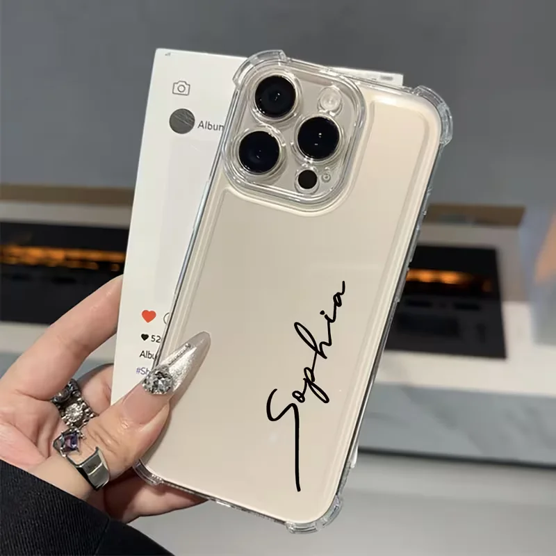Custom Name Letters Transparent Phone Case For iPhone 11 12 thumbnail 5
