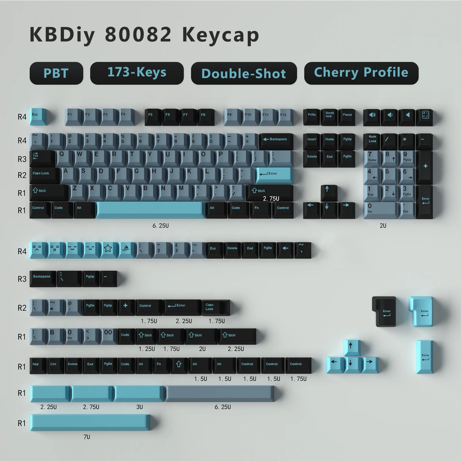 thumbnail image 1 of Teclas GMK Double Shot de KBDiy, teclas GMK Olivia Shoko Jamon WOB Red Samurai Botanical PBT con perfil de cereza para teclado mecánico, 1 of 5