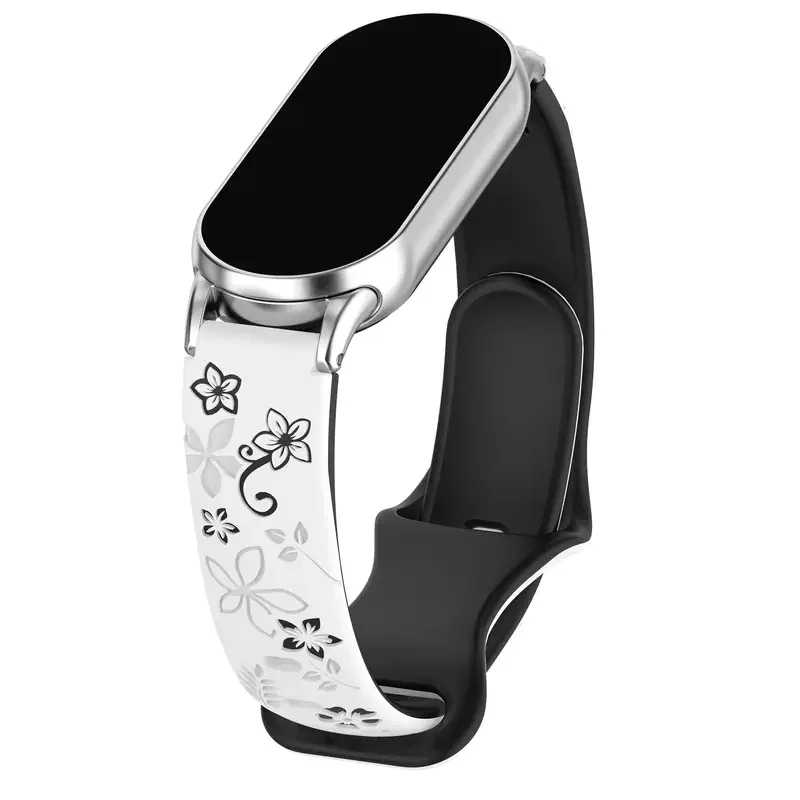 Silicone Flower 3D Engraved Breathable Bracelet Watchband