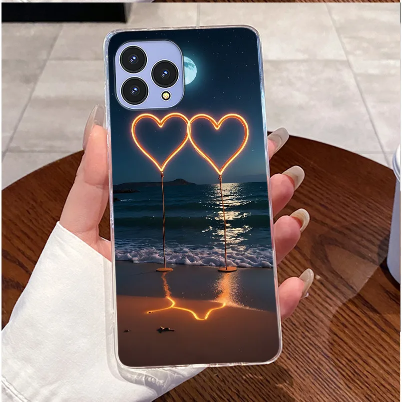 Cute Love Rabbit Transparent Silicone Phone Case - Soft TPU Bumper Shell