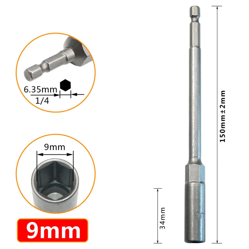 1Pc 5,5-19mm Verlängern Bohrmaschine Buchse Kopf Bolzen Mutter Fahrer Bit Schlagbohrer Bits Adapter Steckschlüssel verlängerung Bar 150mm – Detail 10