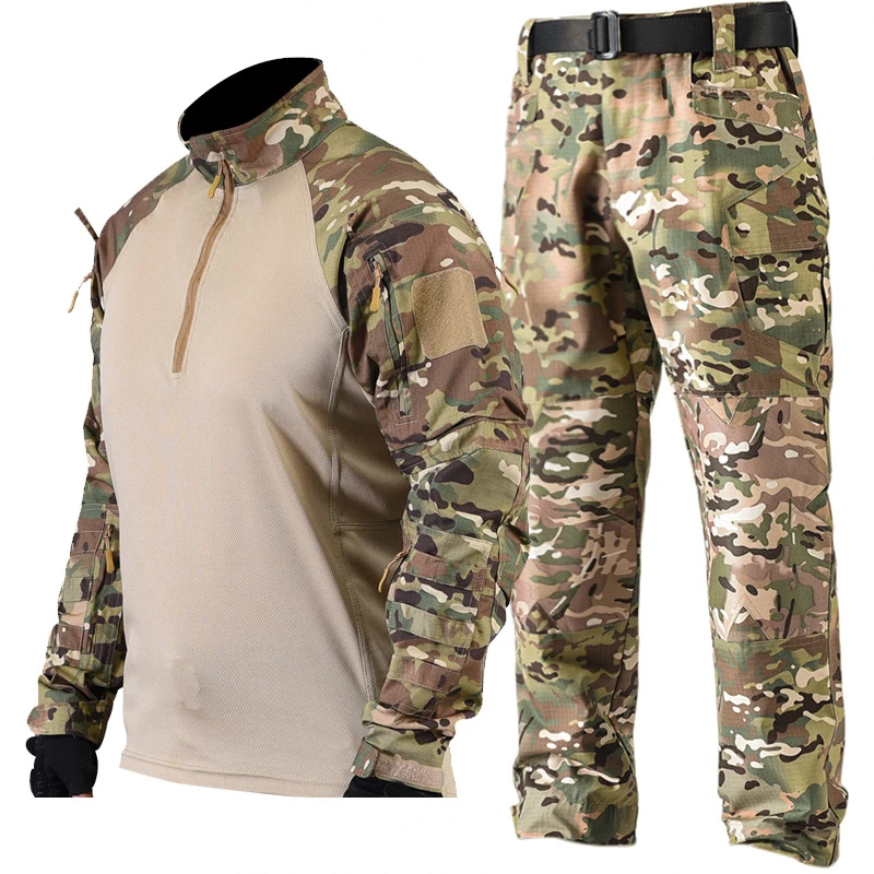 IX5 Tactical Uniform Ghillie Suit Multicam Camo Combat Training Army Clothing Men Outdoor Hunting Clothes FG Tactics Shirt Pants