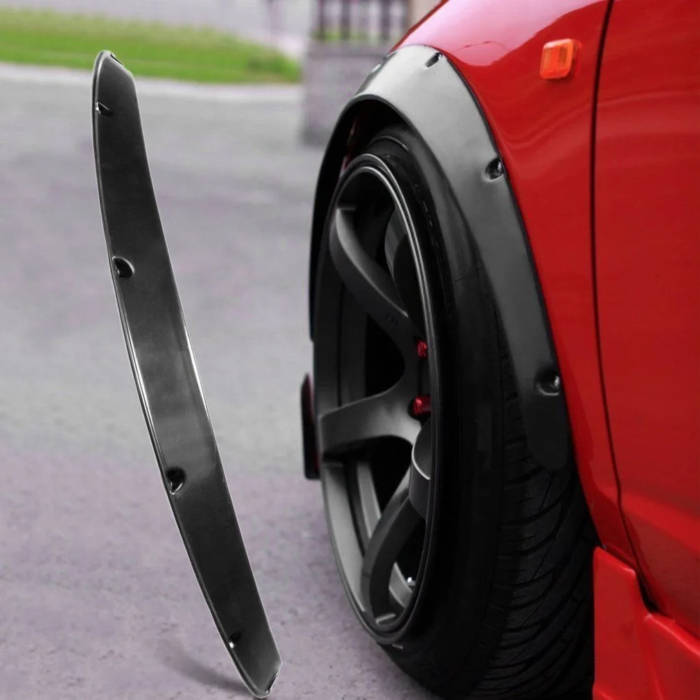 

4Pcs 3.5"/90mm Universal Flexible Car Fender Flares Extra Wide Body Wheel Arches Trim Mudguard Protective Lip Anti-Scratch Strip