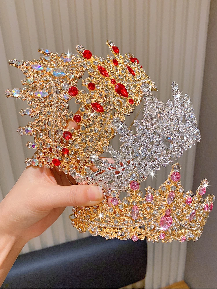1-teilige mehrfarbige, leichte Luxus-Hochzeitskrone, geeignet zum Tragen von Geburtstagsfeiern, modische Brautkrone, süße Mädchenkrone, eine tolle Wahl als Geburtstagsgeschenk für Frauen – Detail 2