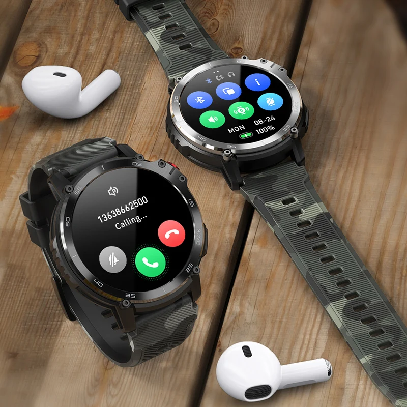 Reloj inteligente militar C22 para hombre, Smartwatch deportivo con  llamadas BT, 4GB de ROM, rastreador de Fitness, 3ATM, resistente al agua,  para teléfono Xiaomi, Huawei e IOS, 2023 Los relojes inteligentes admiten