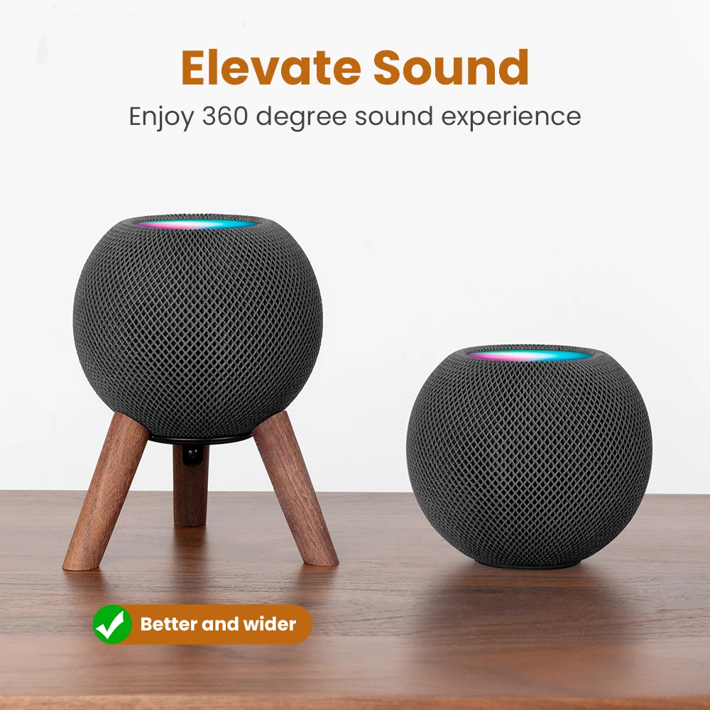 Soporte de altavoz inteligente de madera para HomePod Mini, Base de  escritorio, soporte antideslizante para Audio, accesorios para HomePod Mini  - AliExpress