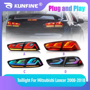 2PCs Car Tail Light Assembly For Mitsubishi Lancer EVO-X 2008-2018 Hatchback Brake Light Turning Signal Light Reverse Taillights 1