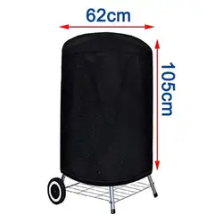 Durable Waterproof Outdoor BBQ Grill Cover - Heavy Duty Protection for Round Barbecue and Fire Pit (62x105cm)