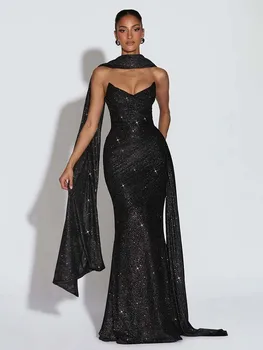 Townlike Ribbon Slim Bodycon Maxi Long Dress Women Strapless 2026 Spring Summer Dress Evening Nightclub Sexy Party Dresses