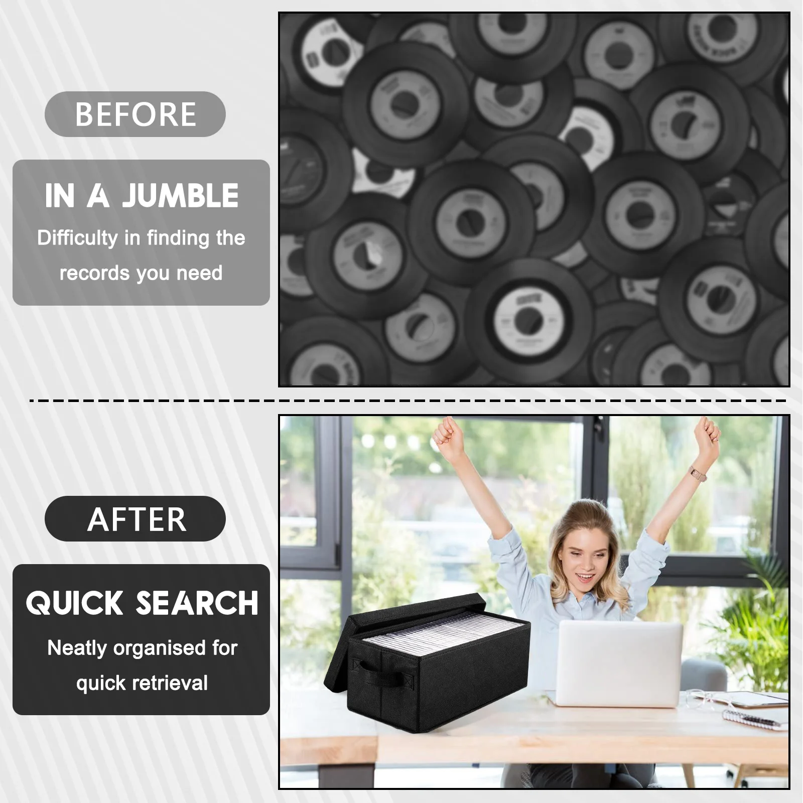2/3/4Pcs DVD Storage Box Nonwoven Fabric CD Organizer Case with Lid Dustproof Disc Holder Box Foldable CD Storage Container New 6