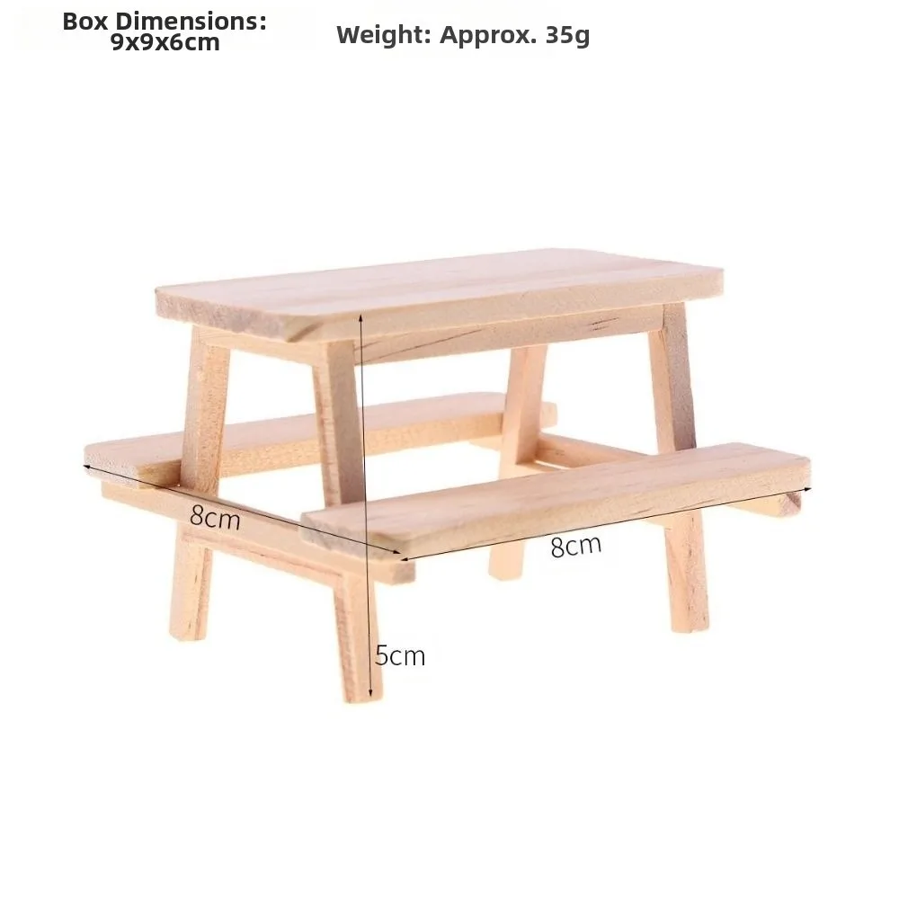 High Quality Mini 1:12 Dollhouse Miniature Tables General 2 Styles Simulation Wooden Table Chair Furniture Model