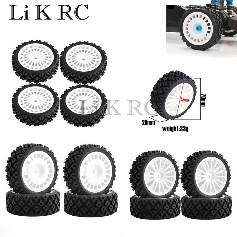

4 PCS Plastic Wheel Rims Hub Rubber Wheels Tires For RC 1/10 On Road Rally Tamiya HSP HPI Kyosho TAMIYA XV-01 XV-02 TT01 TT02