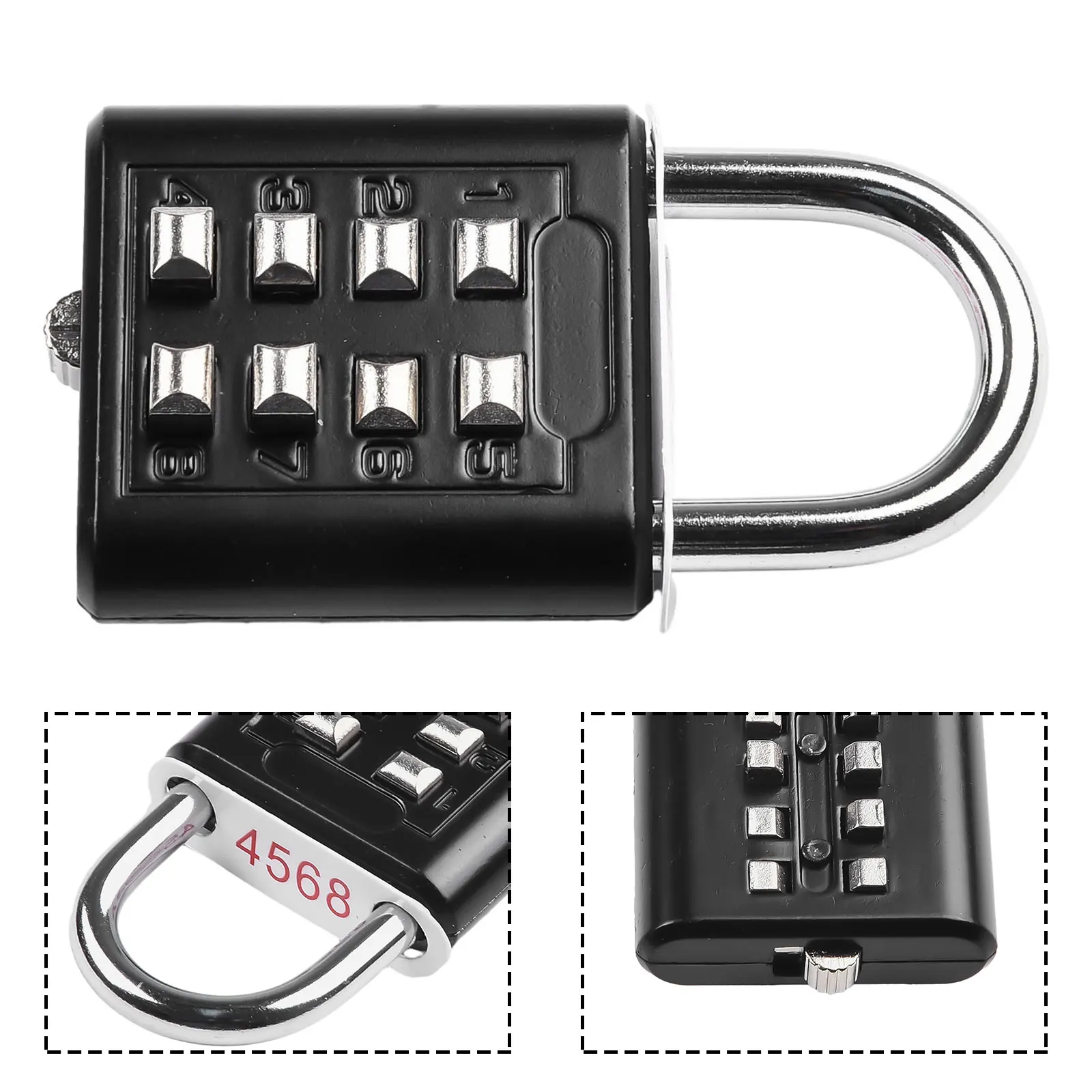 Lock Body Manual Measurement Deviation Lock Body Lockers Password Lock Zinc Alloy Solid Steel Steel Shackle Black