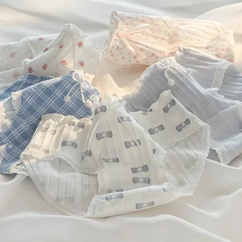 M-XL Cotton Panties Women's Underwear Panty Fashion Thread Bow  Briefs Lovely Girl Seamless Underpants Female Lingerie Selling