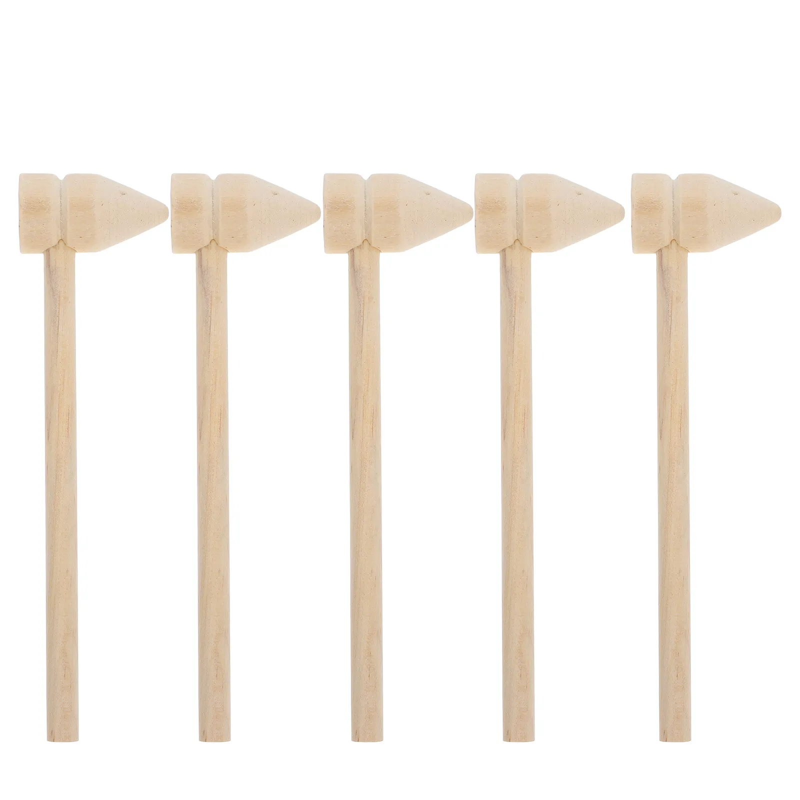 어린이를위한 5Pcs 미니 나무 망치 다용도 경량 휴대용 망치 기술 개발 운동 능력 빌딩 조립