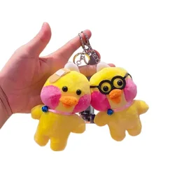 LLavero de pato con ácido hialurónico para mujer, colgante de felpa para bolso, decoraciones para colgar, llavero de pato amarillo pequeño, 2022