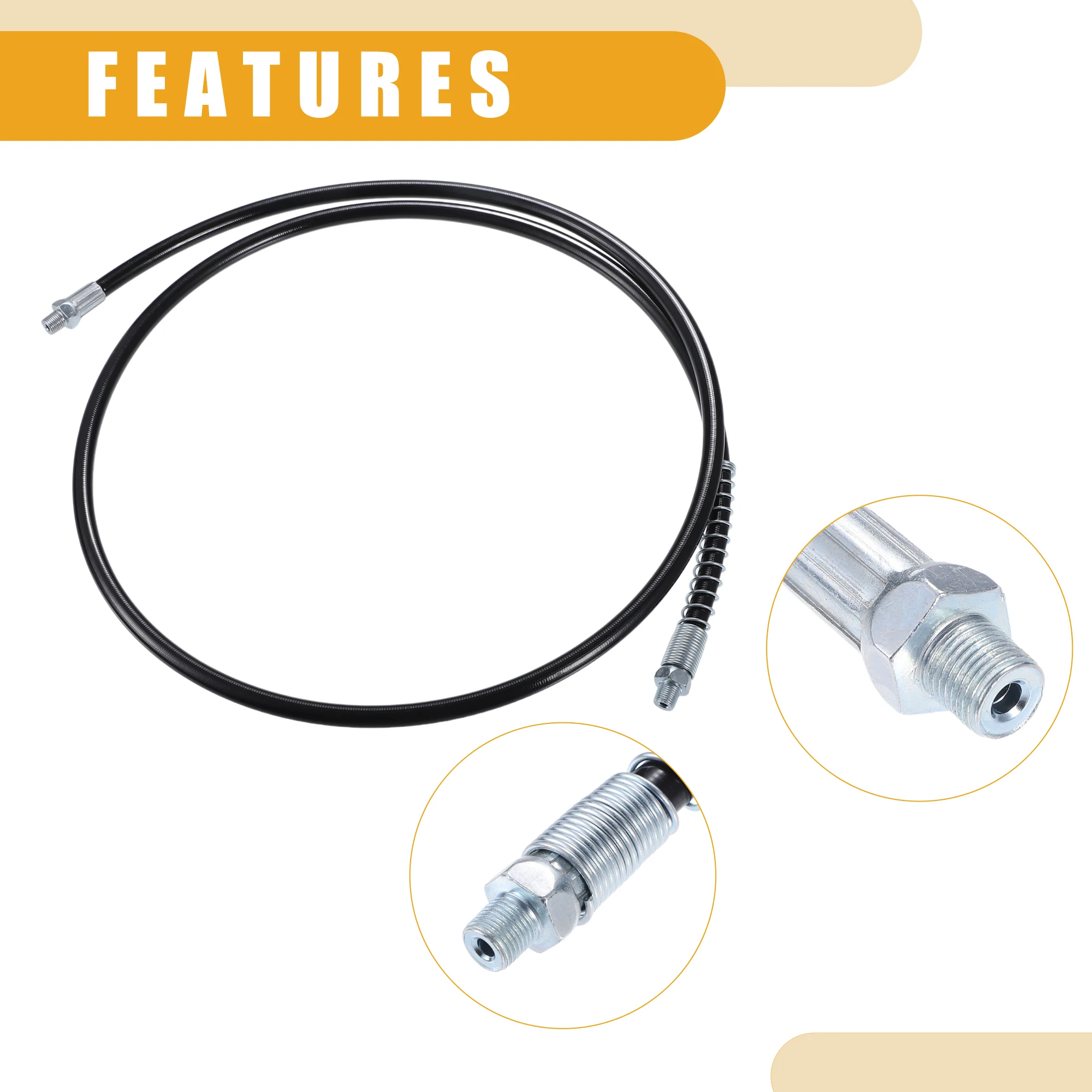 30cm-150cm Long Universal 1/8" NPT Grease Gun Flex Hose Trailer Flex Grease Gun Hose Extension Non-Slip 1/2pcs for grease gun hose extension