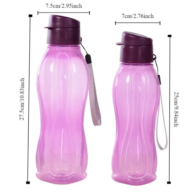 800/1100ML Plastic Water Bottle Large Capacity Leak Proof Flip Top Drink Bottle with Handle Strap Lightweight Travel Kettle 6