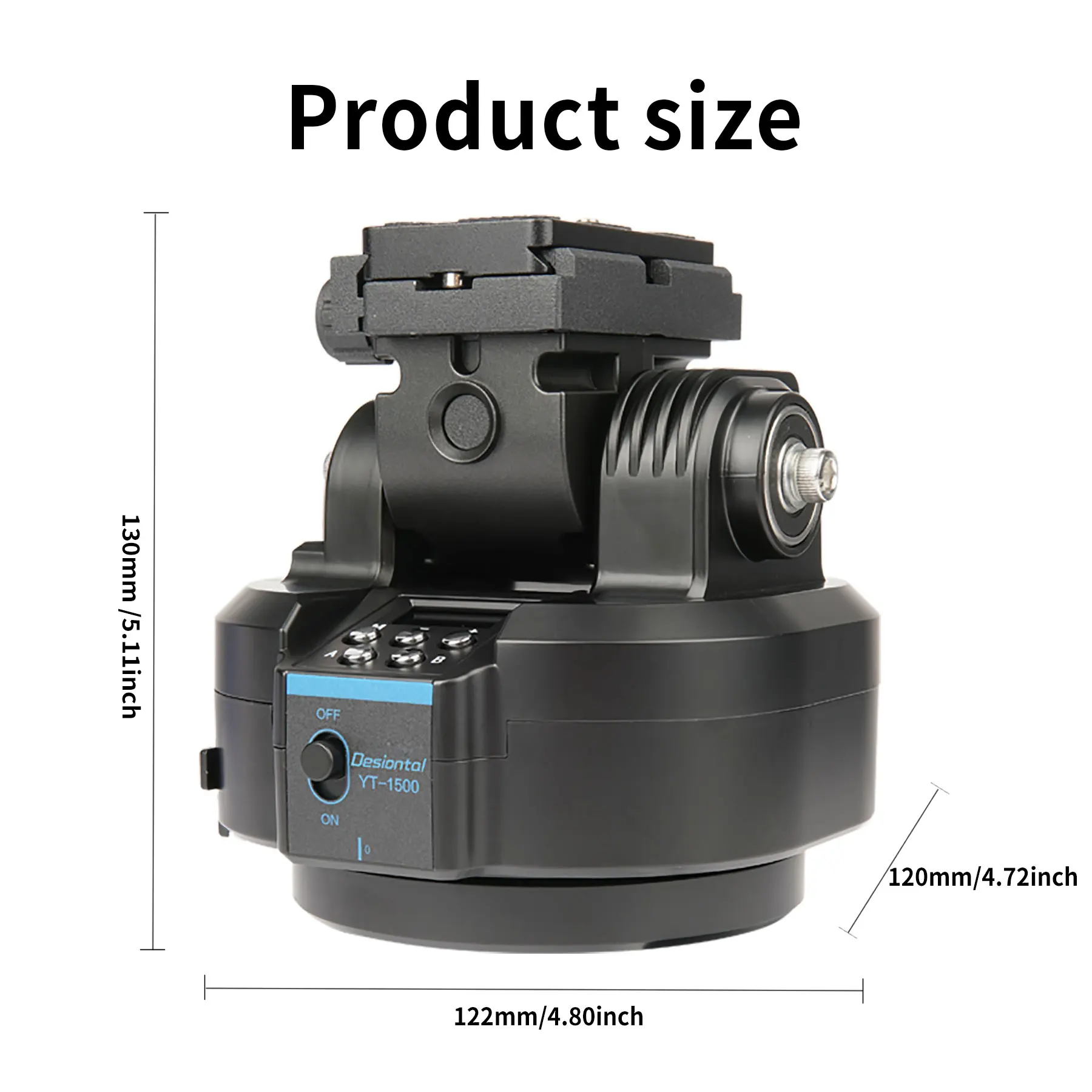 Desiontal YT-1500 Auto Motorized Rotating Panoramic Head Remote Control Pan Tilt Video Tripod Head Stabilizer for Video Shooting