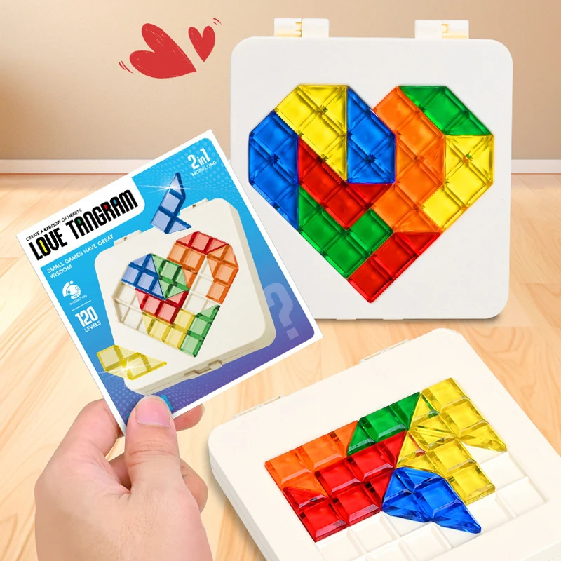 IQ Love Heart Shaped Puzzle Game 120 Challenges Board Game Children Educational Learning Toys Intellectual Development for strategic puzzle game