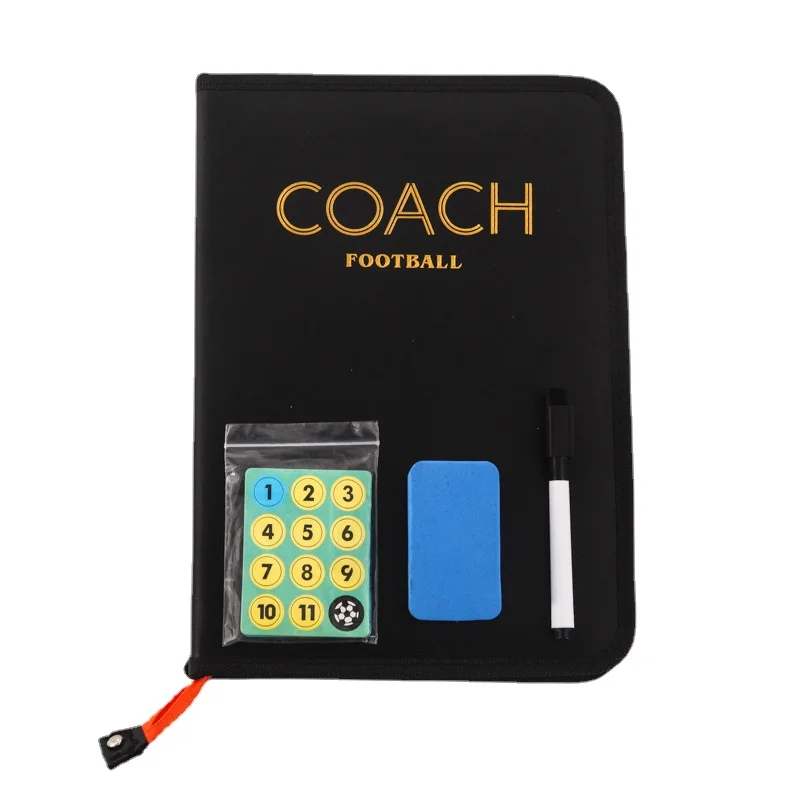 Soccer Tactical Board Coach Tactical Board Magnetic Zipper Foldable Strategy with Pen Clipboard