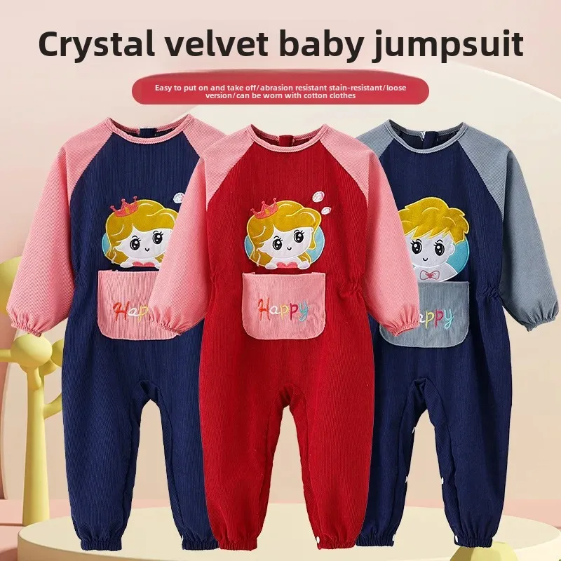 Outdoor Playable Crawling Suit Baby Romper Overalls Autumn Winter Boys Girls Clothes Durable Dirt-resistant Coverall Onesie