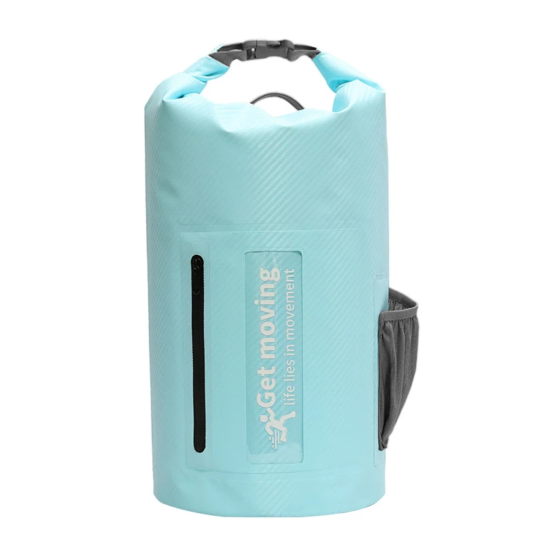 Carbon Fiber Waterproof Bag Portable Bucket Bag Beach Rafting Swimming Outdoor Backpack Waterproof