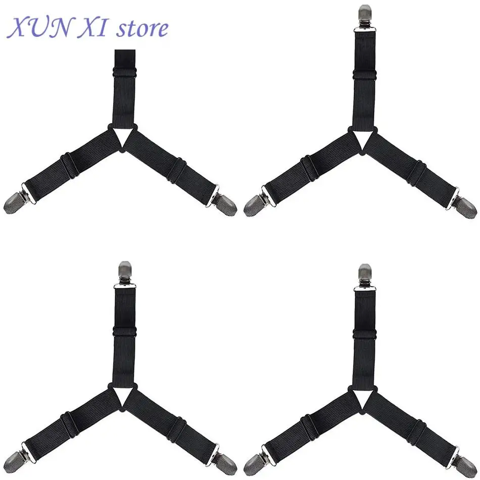 

New Adjustable Bed Sheet Holder Straps Fasteners Elastic Suspenders Gripper Holder Straps Clip for Bed Sheets Mattress Covers