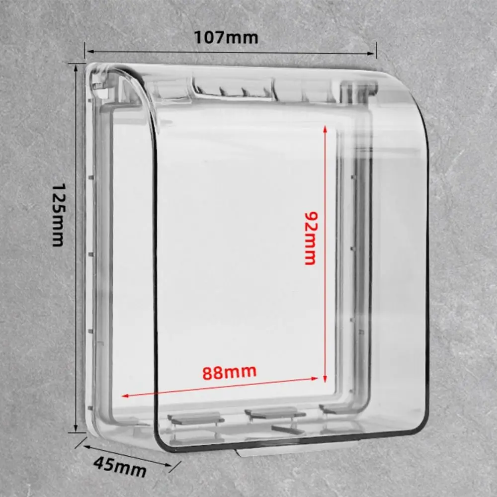 86 Type Self-Adhesive Switch Protective Cover Wall-mounted Socket Waterproof Box Bathroom Electric Plug Cover Splash-Proof Box socket protective cover