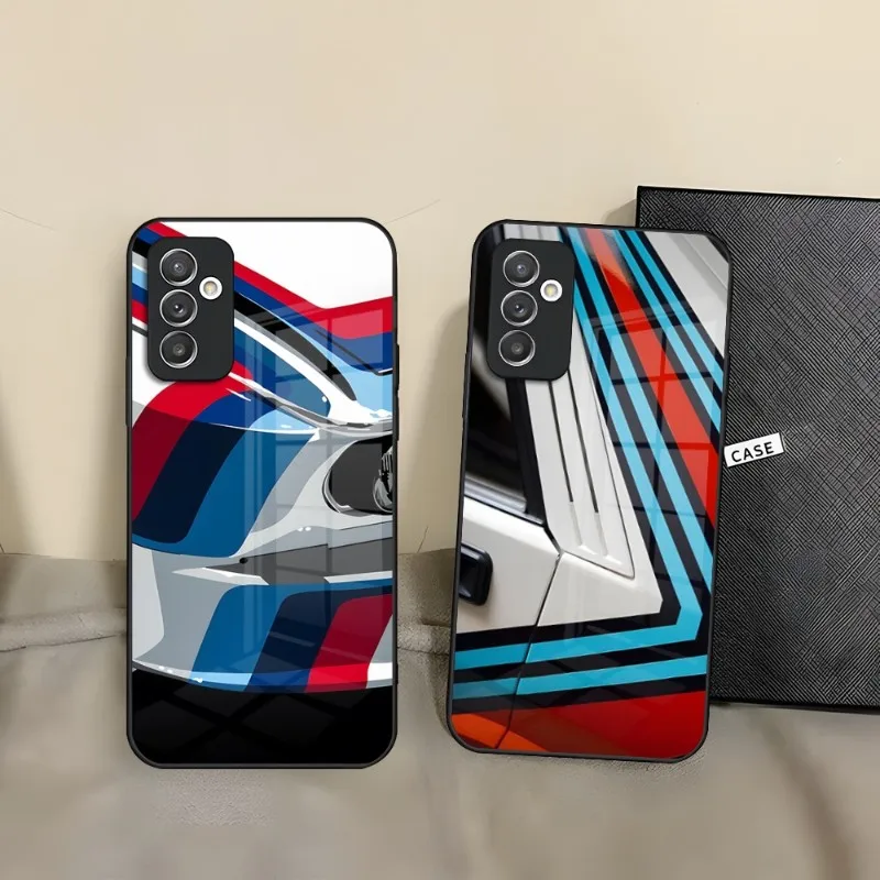 Martini Racing Colors Print Phone Case Per Samsung A71 54 14 34 A20 A31 A52 A22 A21 A12 A51 A40 A32 A72 A30 A81 Glass Back