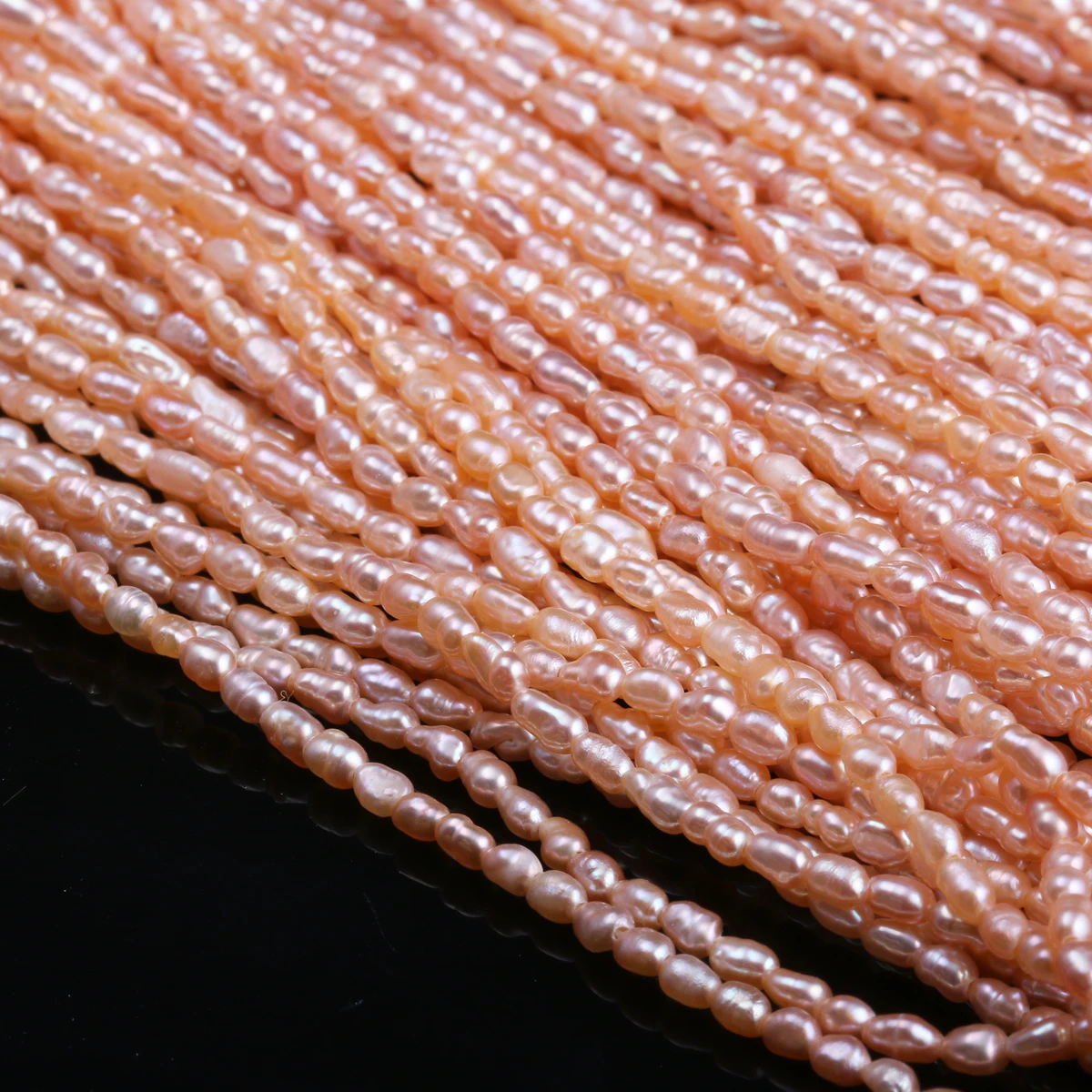 Natural Freshwater Cultured Pearls Beads Rice Shape 100% Natural Pearls for Jewelry Making DIY Strand 13 Inches Size 2-2.5mm