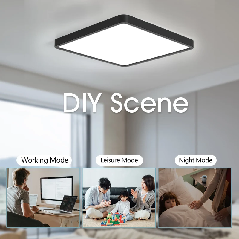 2.4CM Ultra-thin Square Ceiling Lamp Smart Home with Tuya WIFI APP/Remote Control 220V110V 36W Dimmable LED Light for Room Decor images - 6