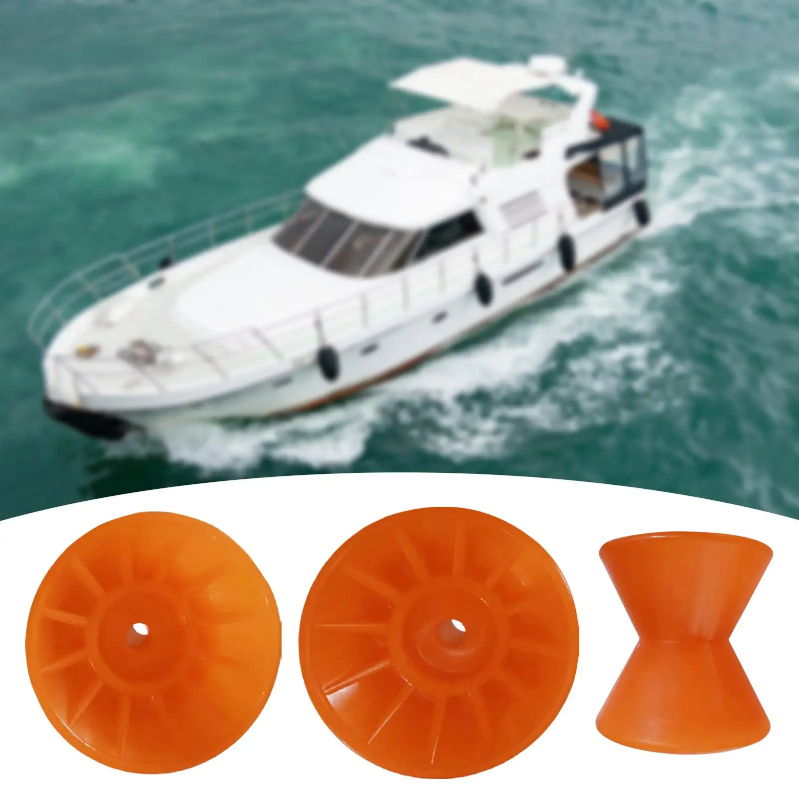 

Boat Trailer Roller Easy Install Portable Molded Orange 3.5 inch Mounting Width Stopper Poly Bow Roller Trailer Keel Roller