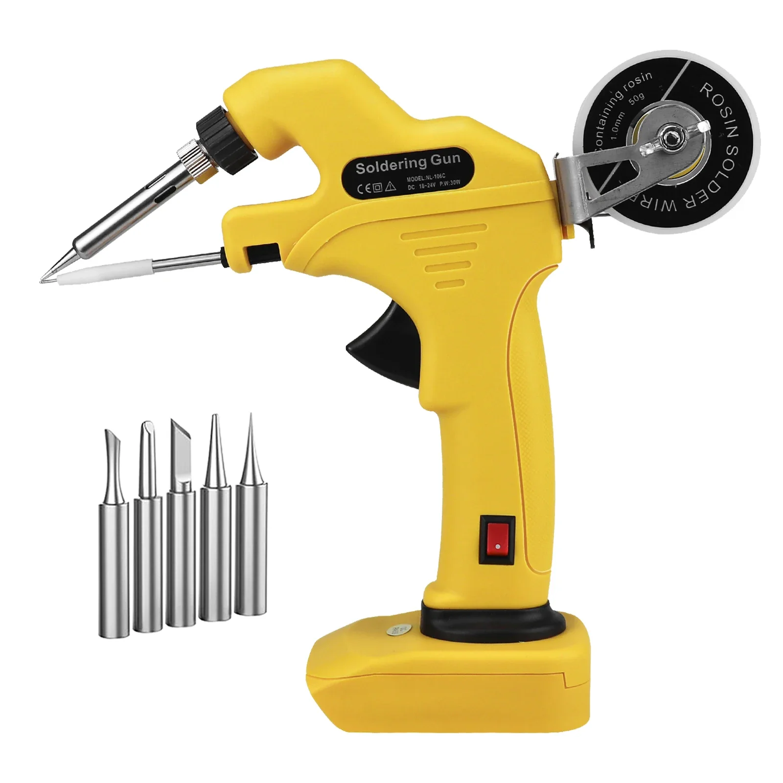 

Cordless Soldering Iron Gun Automatic Feed Hand-held Quick Preheat Soldering Welding Gun Kit for Dewalt 18V 20V Li-ion Battery