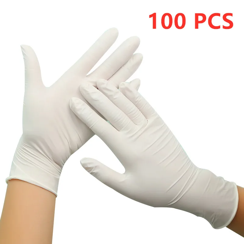 thumbnail image 1 of 100 guantes desechables de nitrilo rosa, guantes de látex sin polvo para limpieza del hogar, cocina, lavavajillas, jardinería, trabajo, tatuaje, 1 of 5