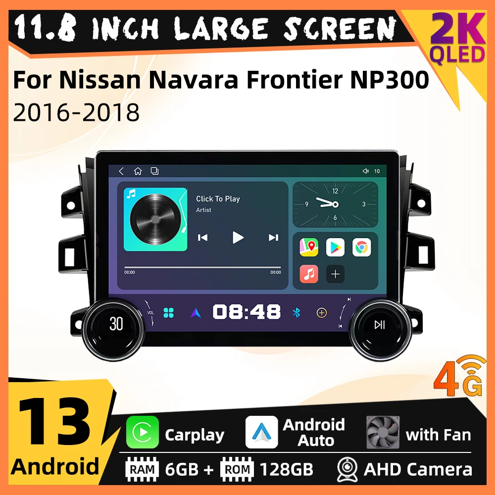 

11.8" Car Radio for Nissan Navara Frontier NP300 2016-2018 2 Din Android Car Multimedia Player GPS WiFi Navigation Audio Stereo