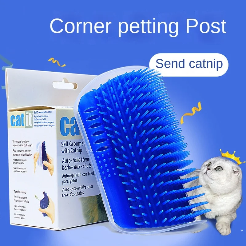 Cat Self Grooming Brush,Cat Face Scratcher,Wall Corner Groomers Soft Brush Cat Massage Combs,Short Long Fur Cats,Toy for Kitten 1 pcs cat corner brush for long hair squeaky face massage comb comfortable self grooming brush free hand wall toy for cats