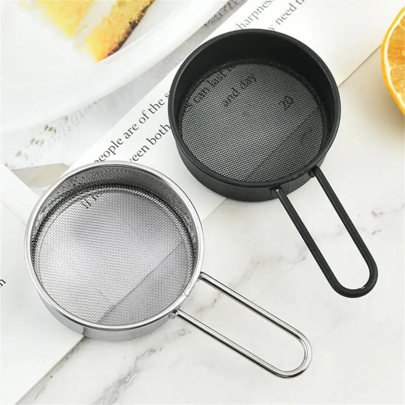 Household Flour Sieve Universal Hand-held Wire Fine Mesh 430 Stainless Steel Baking Tool Sugar Powder Mesh Sieve Small 40 flour sifter,baking tools,mesh strainer,fine mesh strainer,powder sieve