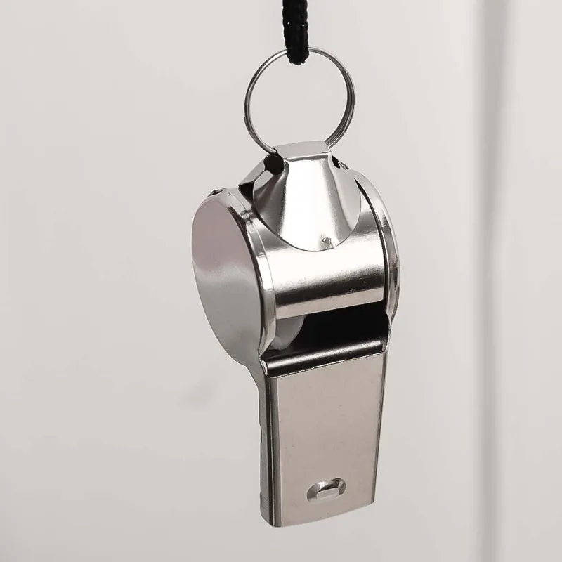 Stainless Steel Sports Whistle with Lanyard