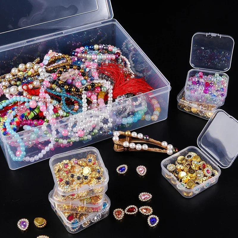 Bead Organizer Box 30Pcs Small Clear Plastic Bead Storage Containers with Hinged Lid for Storage of Small Items Crafts Jewelry 5
