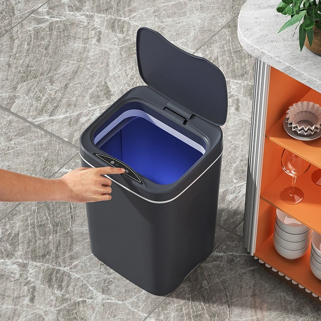 Cubo de basura con sensor automático - 16L - Gris