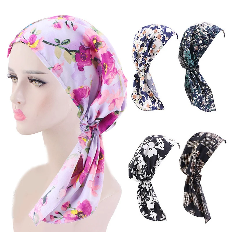 

Women Muslim Underscarf Elastic Headband Silky Bonnet Muslim Women Scarf Turbans Head For Women's Hijabs Hijab Caps Hat Islamic