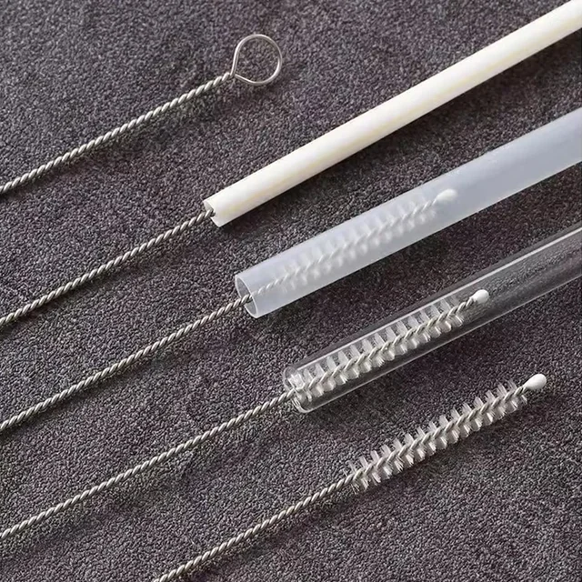 Set di spazzole per pulizia bottiglie da 7 pezzi Spazzola per capelli morbida in acciaio inossidabile Spazzola per cannucce per pipette Strumenti multiuso per la pulizia della casa 3