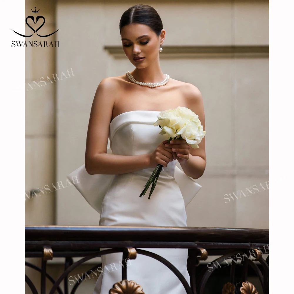 Elegant Mermaid Wedding Dress 2025 Vintage 2 In 1 Bow Princess customized Bride Gown SwanSarah N544 Plus Size Vestido De Novia 5