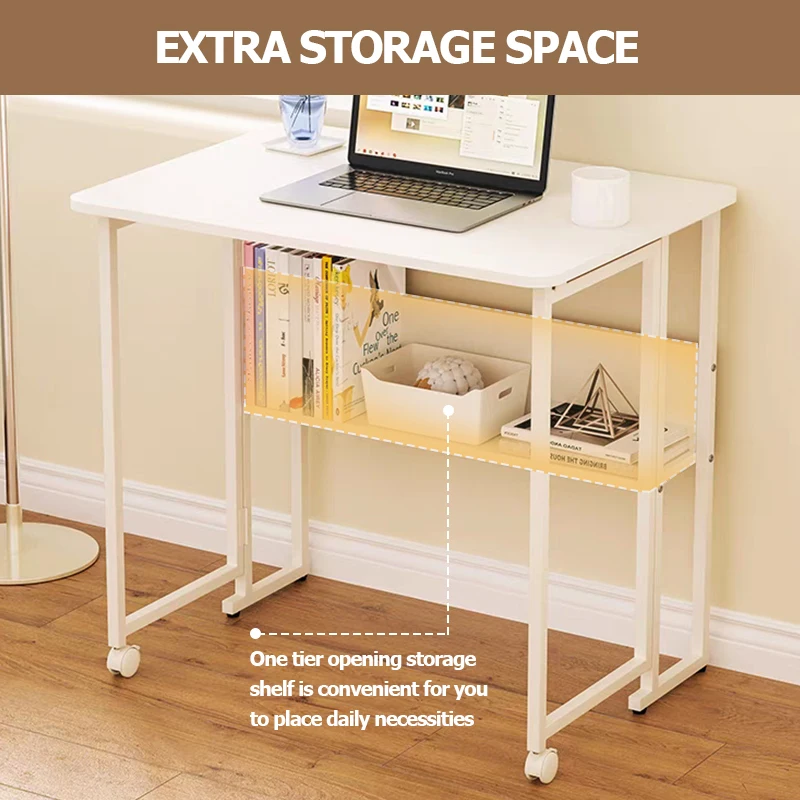 Folding Computer Desk Foldings Desk for Study Foldable Office Desks with Wheels Minimalist Bookshelf Integrated Offices Table computer desk folding camping table