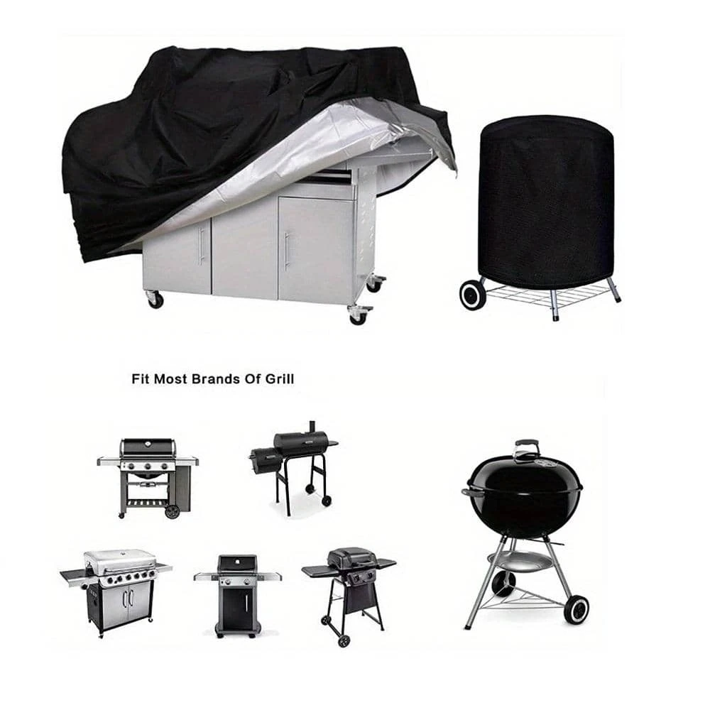 Heavy Duty Waterproof Outdoor BBQ Grill Cover - Dust & Rain Protective Round Cover