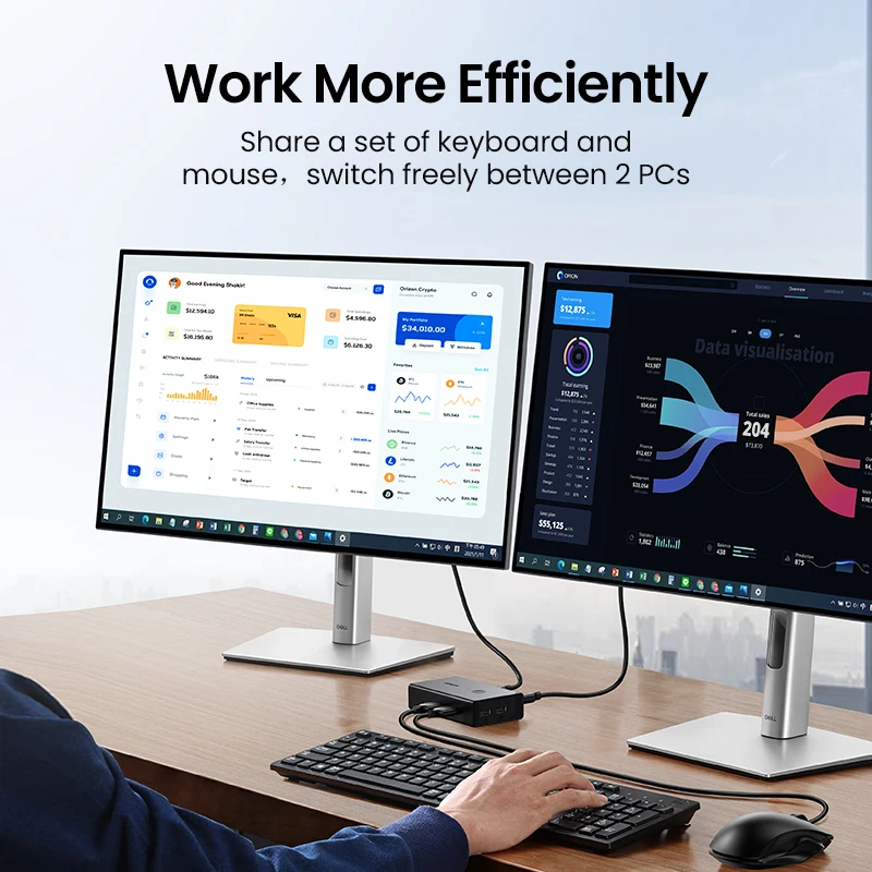 UGREEN-HDMI KVM ġ 4K @ 60Hz USB 2.0 ó, 2  1   Ű 콺,  1 ġ й