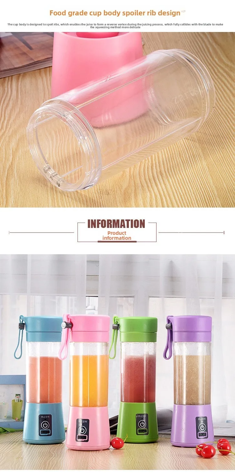 Description Picture 4 of itemElectric Juicer Mini Portable Blender Fruit Mixers Fruit Extractors Multifunction Juice Maker Machine Blender Smoothies Mixer